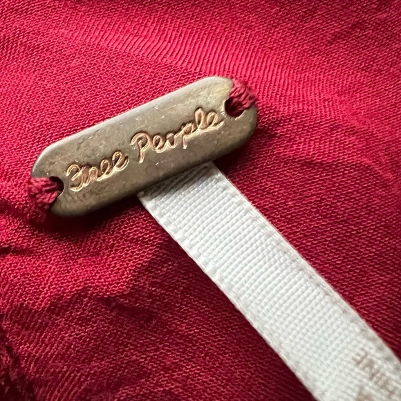 Free People Flirty Coquette Smocked Mini Dress Red Floral Puff Sleeve Size Small - Picture 7 of 14